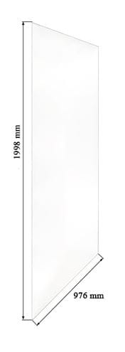 CONCEPT WALK-IN stena 97,6x199,8 cm, číre sklo CW1008T Technický nákres