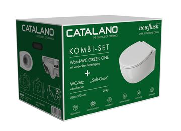 CATALANO GREEN ONE závesné WC, so SoftClose sedadlom, Silentech splachovanie, Cataglaze+Silver Titanium VS52RITSET Obrázek - fotka
