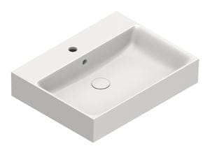 CATALANO PREMIUM umývadlo 60 cm, s otvorom pre batériu a prepadom, Cataglaze+Silver Titanium, matná biela
