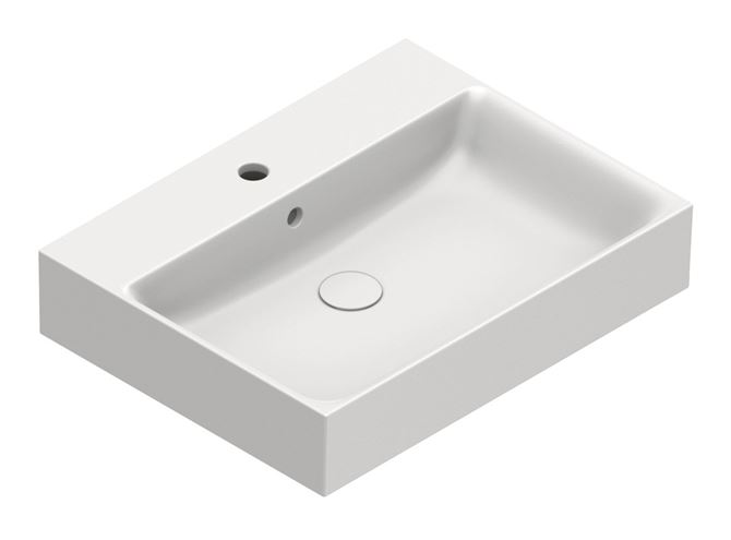 CATALANO PREMIUM umývadlo 60 cm, s otvorom pre batériu a prepadom, Cataglaze+Silver Titanium, matná biela 0220601021 Obrázek - Hlavní obrázek