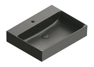 CATALANO PREMIUM umývadlo 60 cm, s otvorom pre batériu a prepadom, Cataglaze+Silver Titanium, matná čierna