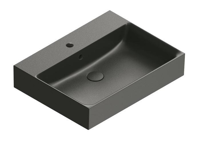 CATALANO PREMIUM umývadlo 60 cm, s otvorom pre batériu a prepadom, Cataglaze+Silver Titanium, matná čierna 0220601022 Obrázek - Hlavní obrázek