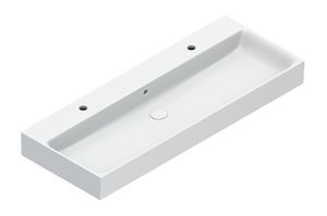 CATALANO PREMIUM umývadlo 120 cm, s 2 otvormi pre batériu a prepadom, Cataglaze+Silver Titanium