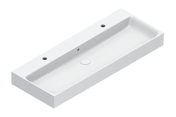 CATALANO PREMIUM umývadlo 120 cm, s 2 otvormi pre batériu a prepadom, Cataglaze+Silver Titanium