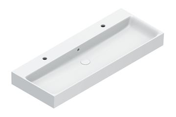 CATALANO PREMIUM umývadlo 120 cm, s 2 otvormi pre batériu a prepadom, Cataglaze+Silver Titanium, matná biela