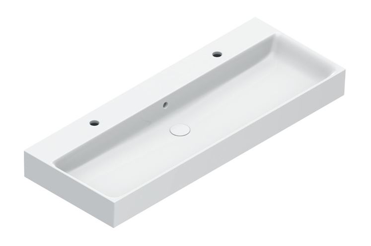 CATALANO PREMIUM umývadlo 120 cm, s 2 otvormi pre batériu a prepadom, Cataglaze+Silver Titanium, matná biela 0221202021 Obrázek - Hlavní obrázek