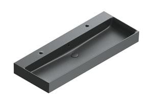 CATALANO PREMIUM umývadlo 120 cm, s 2 otvormi pre batériu a prepadom, Cataglaze+Silver Titanium, matná čierna