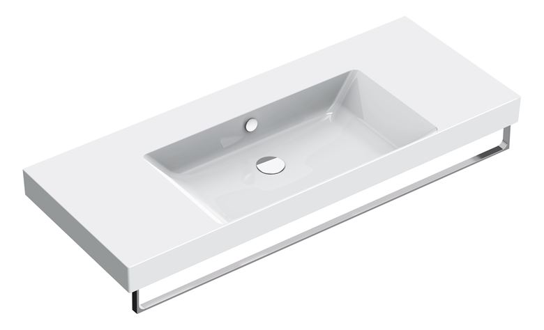 CATALANO ZERO umývadlo 125 cm, s prepadom, Cataglaze+Silver Titanium 0121260001 Obrázek - fotka