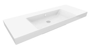 CATALANO ZERO umývadlo 125 cm, s prepadom, Cataglaze+Silver Titanium