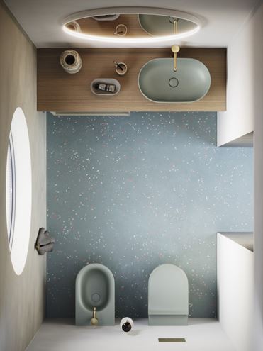CATALANO SFERA umývadlová misa 60 cm, bez prepadu, Cataglaze+Silver Titanium, acqua matt 0522610028 Obrázek - fotka