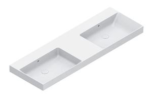 CATALANO ZERO dvojumývadlo 150 cm, s prepadom, Cataglaze+Silver Titanium