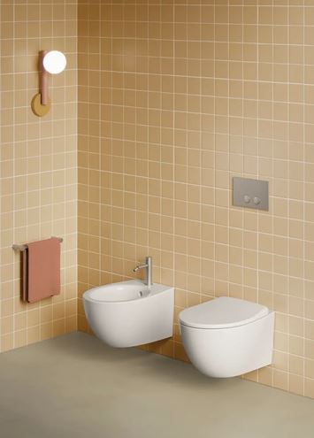 CATALANO GREEN ONE závesné WC, so SoftClose sedadlom, Silentech splachovanie, Cataglaze+Silver Titanium VS52RITSET Obrázek - fotka