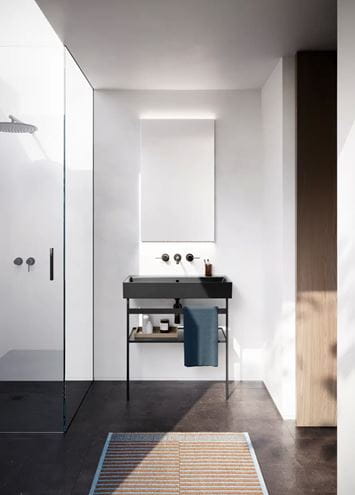 CATALANO PREMIUM umývadlo 80 cm, s otvorom pre batériu a prepadom, Cataglaze+Silver Titanium, matná čierna 0220801022 Obrázek - fotka