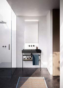CATALANO PREMIUM umývadlo 80 cm, s otvorom pre batériu a prepadom, Cataglaze+Silver Titanium, matná čierna 0220801022 Obrázek - fotka
