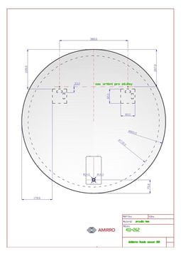AMIRRO AMBIENTE zrkadlo 80 cm, s osvetlením, so senzorom 411-262 Technický nákres
