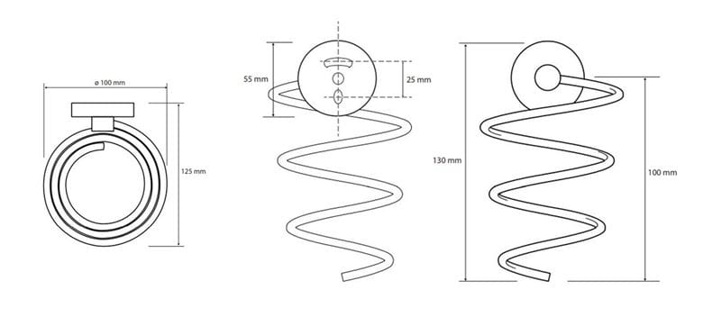 BEMETA OMEGA držiak fénu, chróm 104117022 Technický nákres