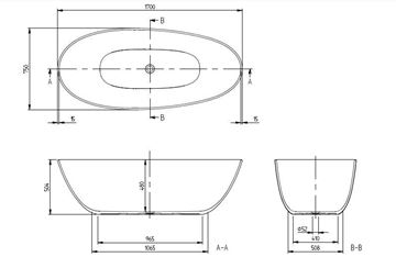 VILLEROY & BOCH ANTAO voľne stojaca vaňa 170x75 cm, pre 2 osoby, s nožičkami, quaryl UBQ170TAO7V-01 Obrázek - fotka
