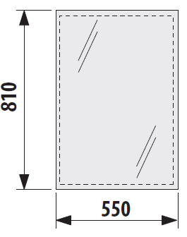 JIKA CLEAR zrkadlo 55x81 cm H4557111731441 Technický nákres