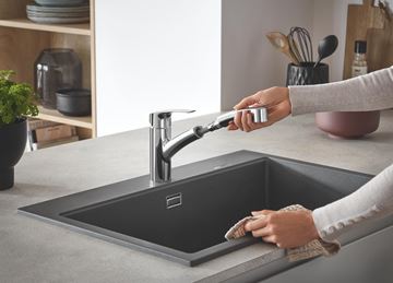 GROHE EUROSMART drezová batéria, s vyťahovacou sprškou, sklopná pod okno, chróm 1012320000 Obrázek - fotka