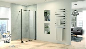 CONCEPT INTENSA sprchové dvere 100x200 cm, posuvné, ľavé, čierna / sklo číre