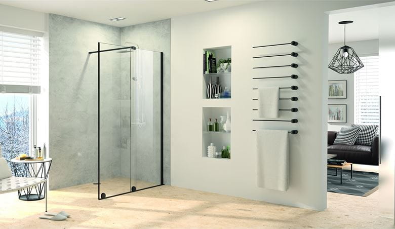 CONCEPT INTENSA sprchové dvere 100x200 cm, posuvné, ľavé, čierna / sklo číre XT2101.123.322.881 Obrázek - Hlavní obrázek