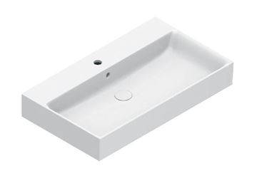 CATALANO PREMIUM umývadlo 80 cm, s otvorom pre batériu a prepadom, Cataglaze+Silver Titanium