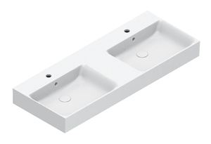 CATALANO PREMIUM dvojumývadlo 120 cm, s 2 otvormi pre batérie as prepadom, Cataglaze+Silver Titanium