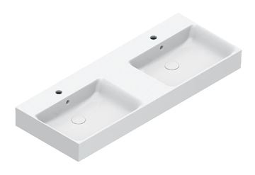 CATALANO PREMIUM dvojumývadlo 120 cm, s 2 otvormi pre batérie as prepadom, Cataglaze+Silver Titanium