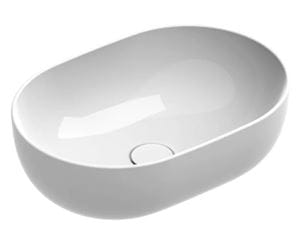 CATALANO SFERA umývadlová misa 50 cm, bez prepadu, Cataglaze+Silver Titanium, lesklá biela