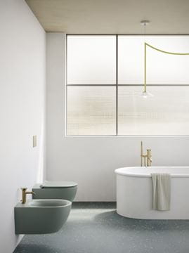 CATALANO SFERA závesné WC, Silentech splachovanie, Cataglaze+Silver Titanium, acqua matt 0511750028 Obrázek - fotka