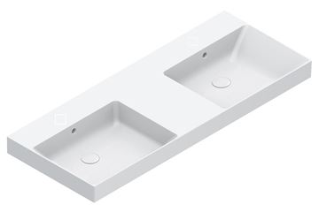 CATALANO ZERO dvojumývadlo 125 cm, s prepadom, Cataglaze+Silver Titanium