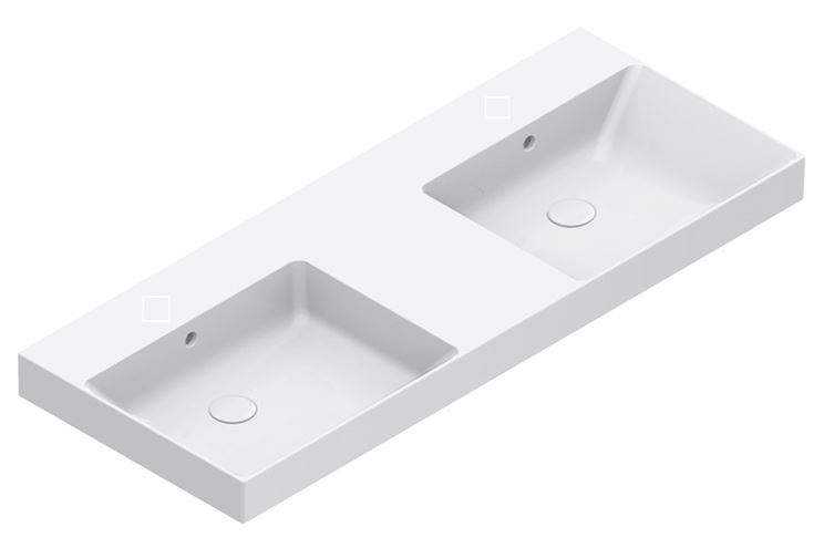 CATALANO ZERO dvojumývadlo 125 cm, s prepadom, Cataglaze+Silver Titanium 0121270001 Obrázek - Hlavní obrázek