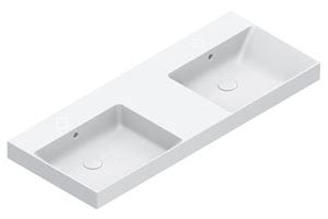 CATALANO ZERO dvojumývadlo 125 cm, s prepadom, Cataglaze+Silver Titanium