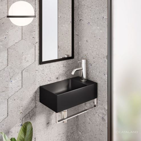 CATALANO PREMIUM umývadlo 40 cm, bez prepadu, Cataglaze+Silver Titanium, matná čierna 0220410022 Obrázek - fotka