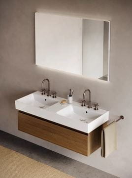 CATALANO PREMIUM dvojumývadlo 120 cm, s 2 otvormi pre batérie as prepadom, Cataglaze+Silver Titanium 0221222001 Obrázek - fotka