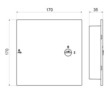 SLOVARM vaňové dvierka 150x150 mm, biela 620585 Technický nákres