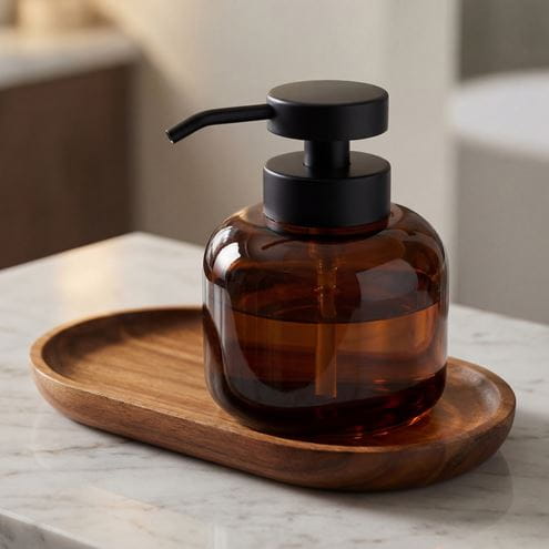 NIMCO ABU dávkovač tekutého mydla 400 ml, sklo, hnedá/matná čierna ABH 31-88 Obrázek - fotka
