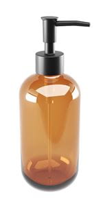 NIMCO ABU dávkovač tekutého mydla 370 ml, sklo, hnedá/matná čierna