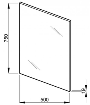 JIKA LYRA zrkadlo 50x75 cm, reverzibilné H4531910383041 Technický nákres