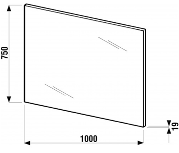 JIKA CUBE zrkadlo 100x75 cm, reverzibilné H4555560393041 Technický nákres