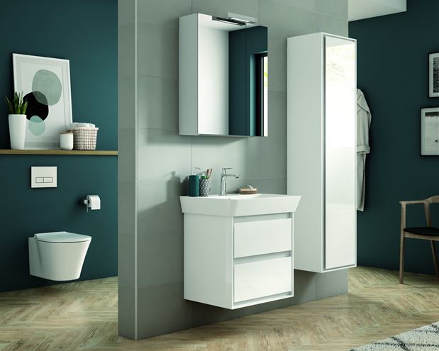 IDEAL STANDARD CONNECT AIR nízka skrinka 40x30x120 cm, 1 dvierka, matná biela/lesklá biela E0834B2 Obrázek - fotka