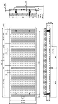 CONCEPT 200 WAVE kúpeľňový radiátor 600/1535, stredové pripojenie, čierna perla S22 DAVS15350600SM855006 Technický nákres