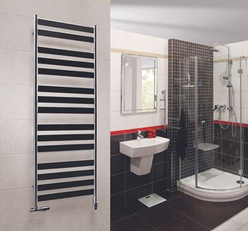 ZEHNDER ZETA kúpeľňový radiátor 1600/600, bočné pripojenie, čierna RAL9005 ZET-160-060-9205 Obrázek - fotka