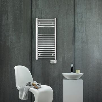 ZEHNDER AURA kúpeľňový radiátor 1540/600, elektrický, s vykurovacou tyčou, chróm PBECZ-150-60/MQ Obrázek - fotka