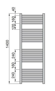 ZEHNDER IMPA kúpeľňový radiátor 1400/500, bočné pripojenie, chróm IMPC-140-050-0008 Obrázek - fotka