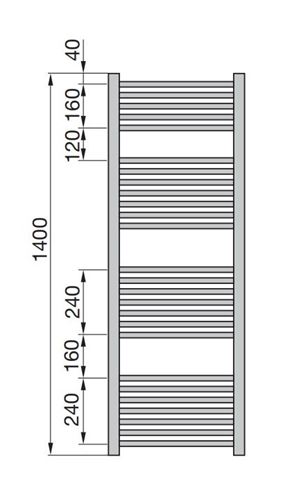 ZEHNDER IMPA kúpeľňový radiátor 1400/500, bočné pripojenie, chróm IMPC-140-050-0008 Obrázek - fotka