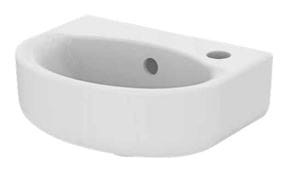 IDEAL STANDARD CONNECT ARC umývadielko 35 cm, s otvorom pre batériu vpravo a prepadom