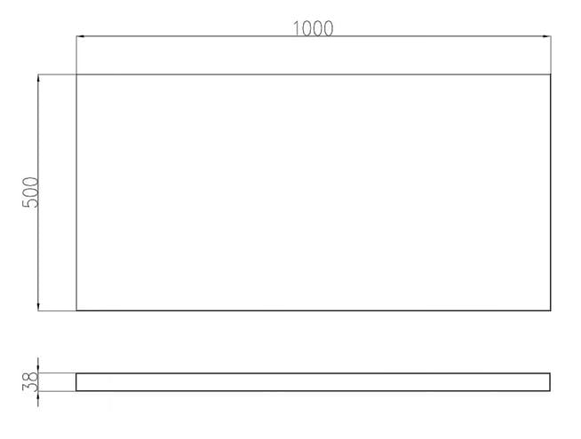 CONCEPT 100 doska pod umývadlo 100x50x3, 8 cm, dub mahorn 700058 Technický nákres