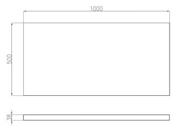 CONCEPT 100 doska pod umývadlo 100x50x3, 8 cm, dub mahorn 700058 Technický nákres
