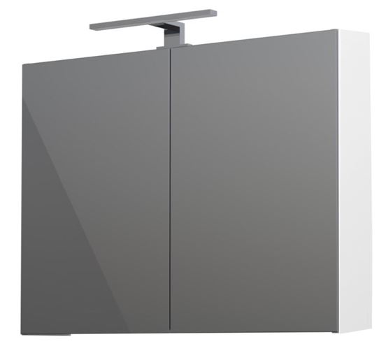 CONCEPT 250 zrkadlová skrinka 80x60x16 cm, osvetlenie, s vypínačom a el. zásuvkou, lesklá biela PTA-016 Obrázek - Hlavní obrázek